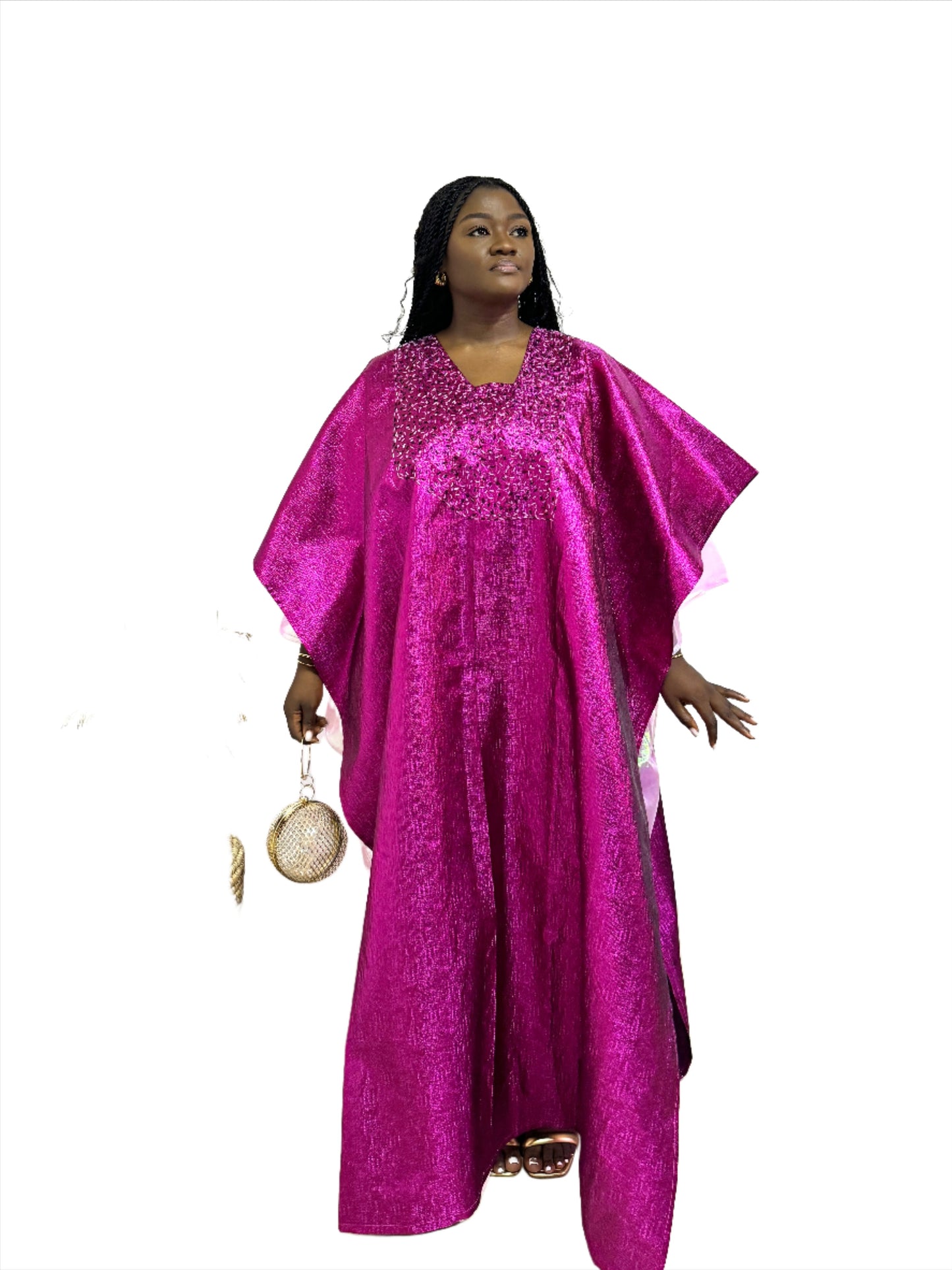 Fuchsia Pink Boubou with Organza