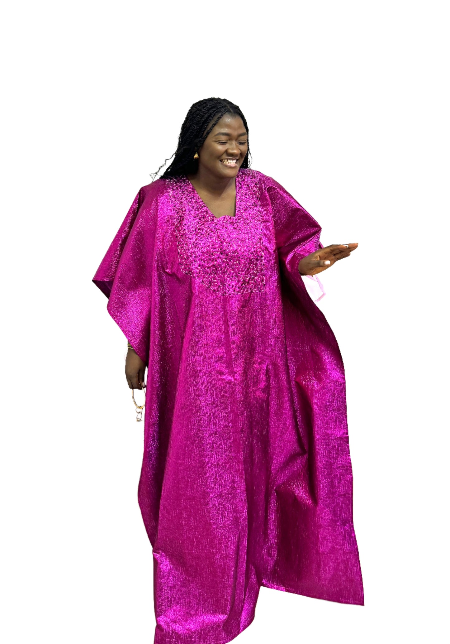 Fuchsia Pink Boubou with Organza