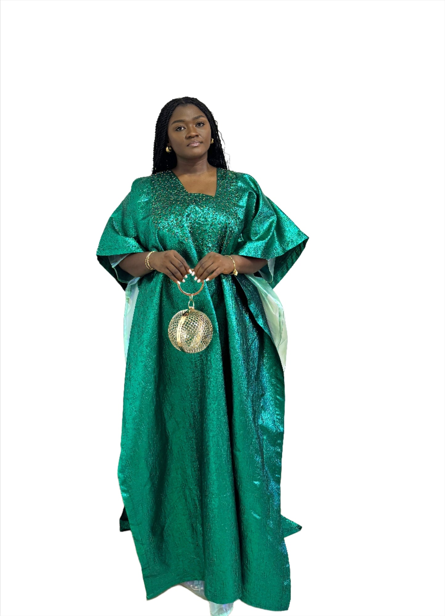 Green Boubou with Organza