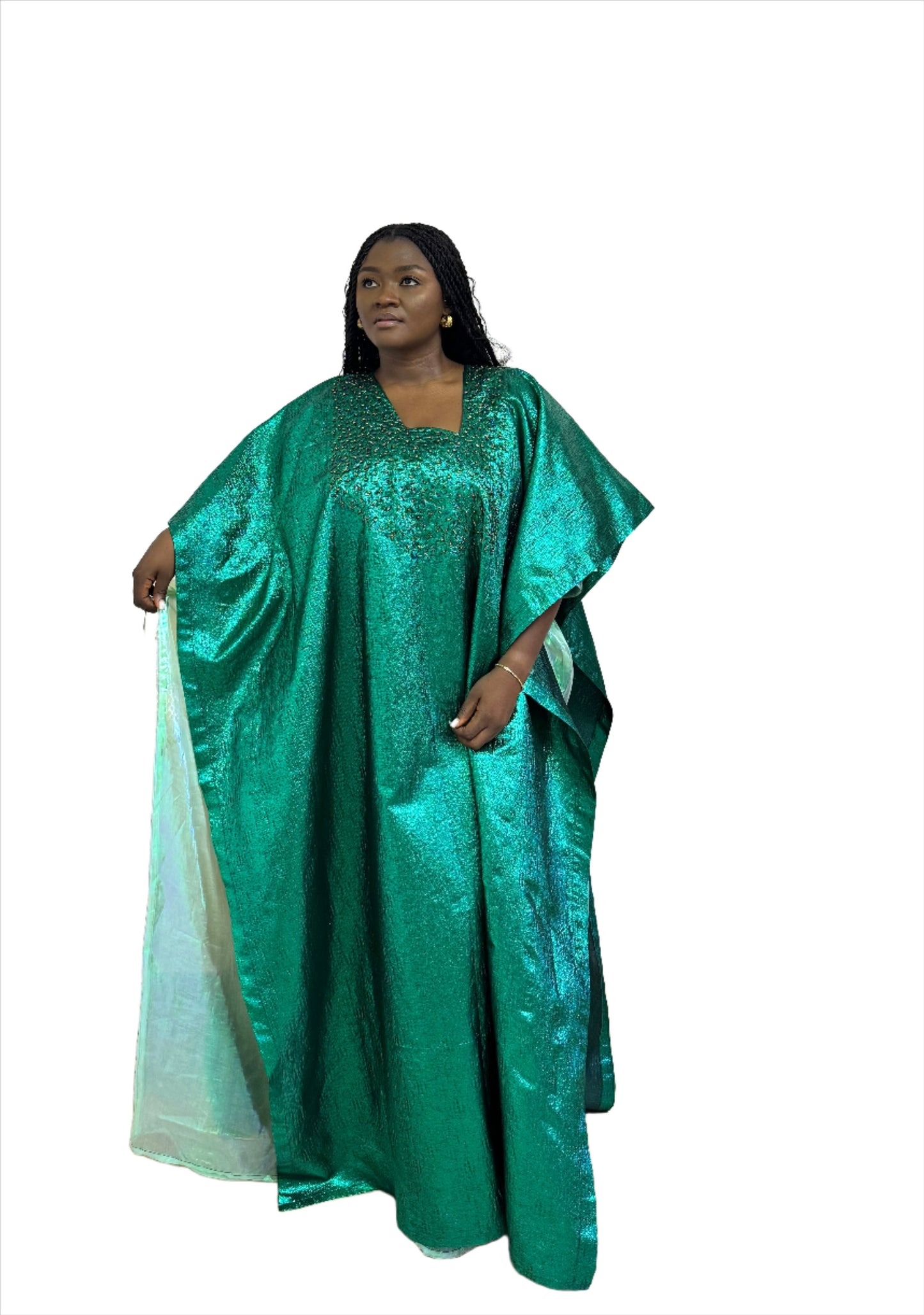 Green Boubou with Organza